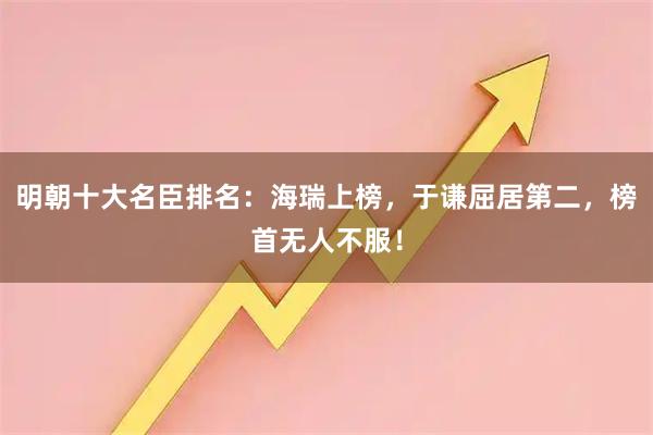 明朝十大名臣排名：海瑞上榜，于谦屈居第二，榜首无人不服！